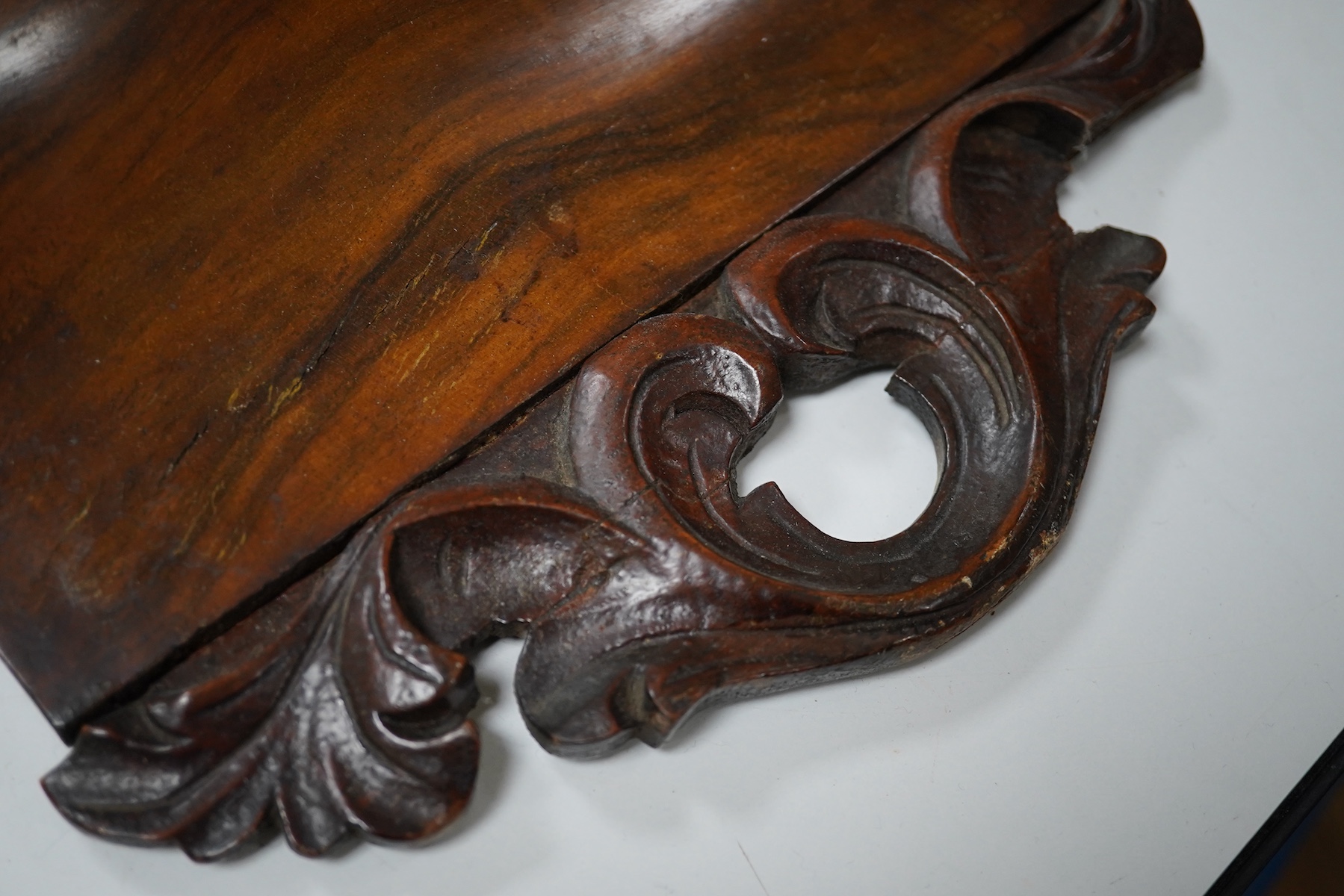 A 19th century walnut drop dial wall clock to key, 83cm high